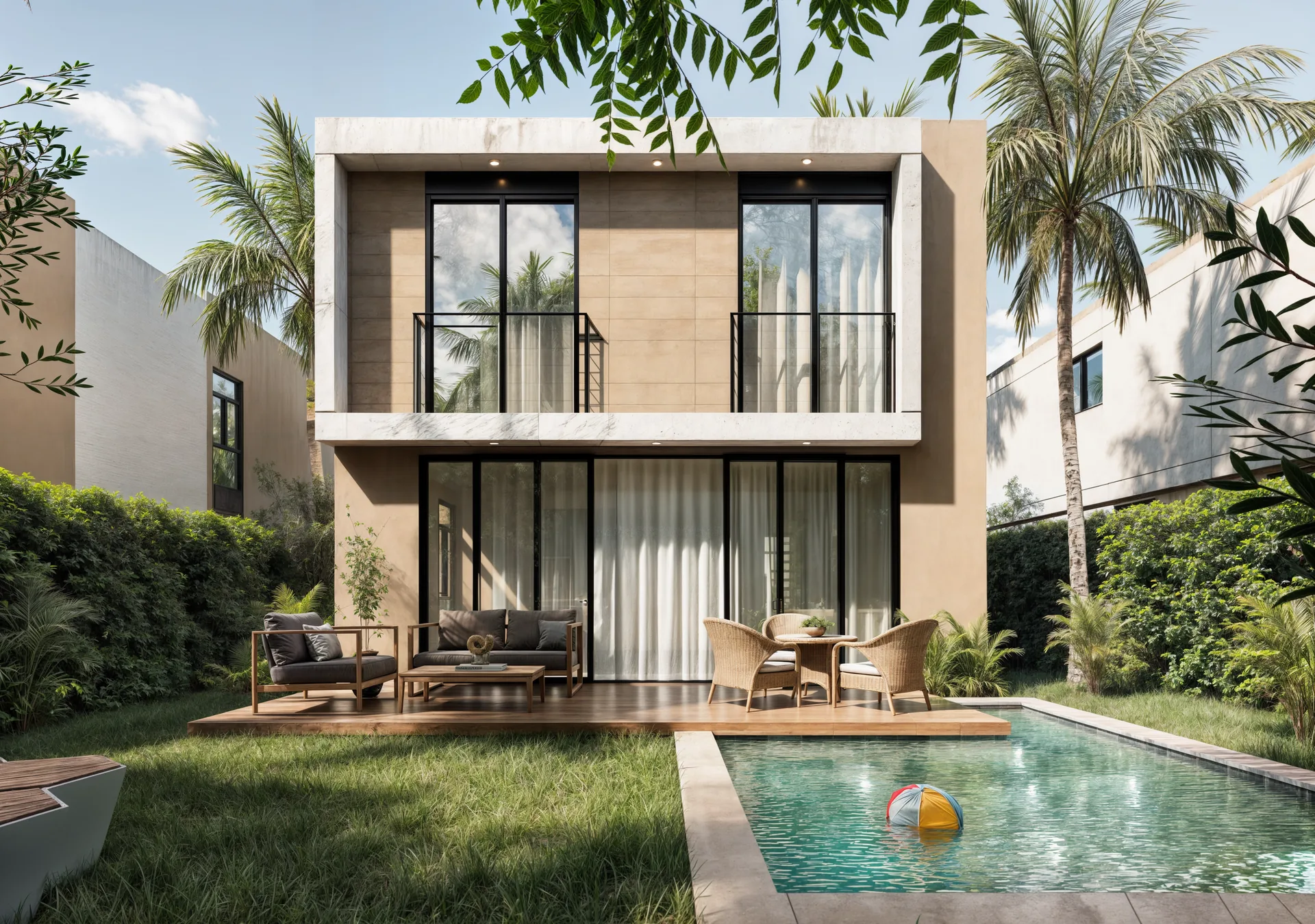 Villa Canavé con terraza, jardín y piscina privada