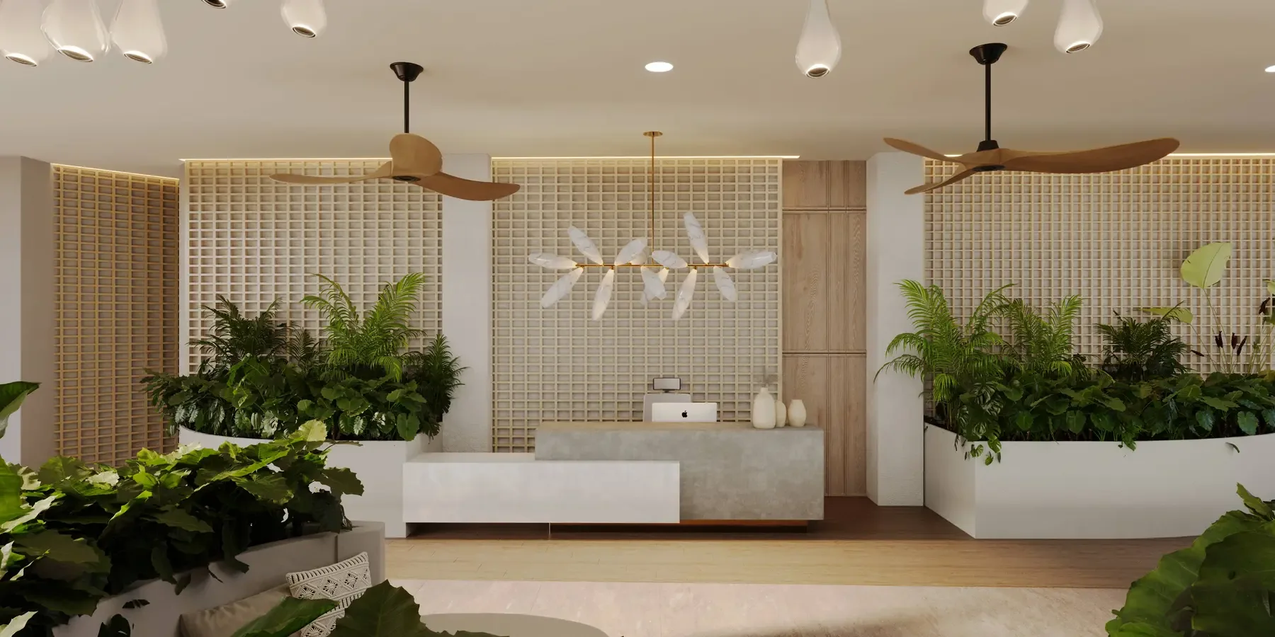 Lobby junto al área de piscina de Coral Lake