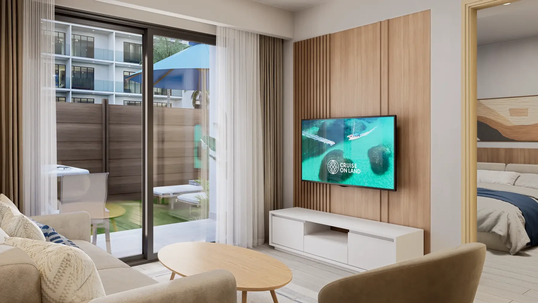 Sala y comedor interior de un apartamento en Punta Cana