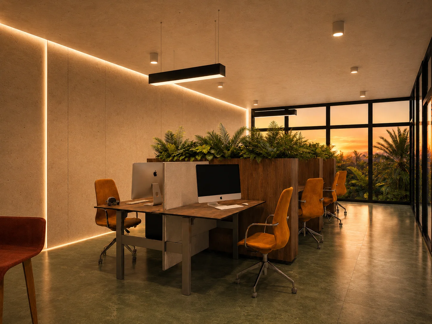 Área de coworking del proyecto Itza en Cap Cana