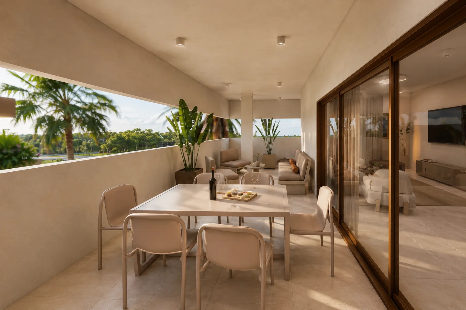 Terraza exterior de un apartamento Itza en Cap Cana