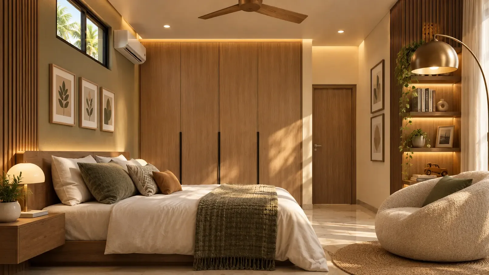 Dormitorio principal de una villa Lotus Residences